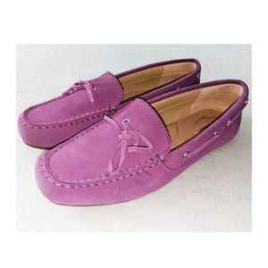 LANDS' END Purple Suede Loafers 7.5